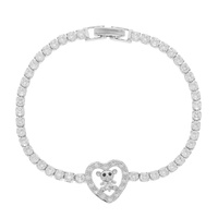 CZ TEDDY BEAR HEART TENNIS BRACELET